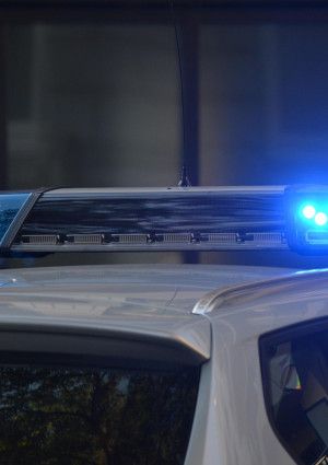 Police car flashing lights