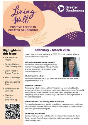 February/March 2026 - Living Well Positive Ageing in Greater Dandenong